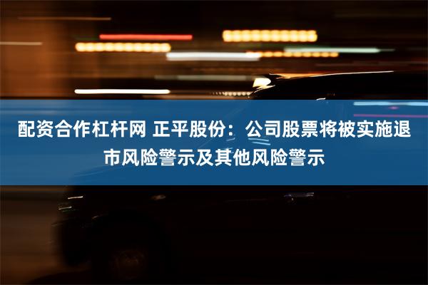 配资合作杠杆网 正平股份：公司股票将被实施退市风险警示及其他风险警示