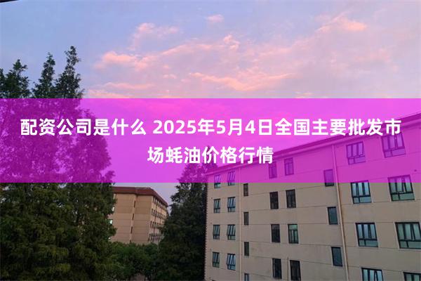 配资公司是什么 2025年5月4日全国主要批发市场蚝油价格行情