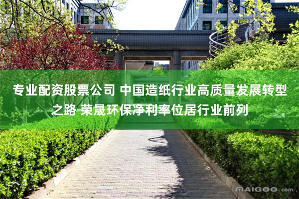 专业配资股票公司 中国造纸行业高质量发展转型之路 荣晟环保净利率位居行业前列