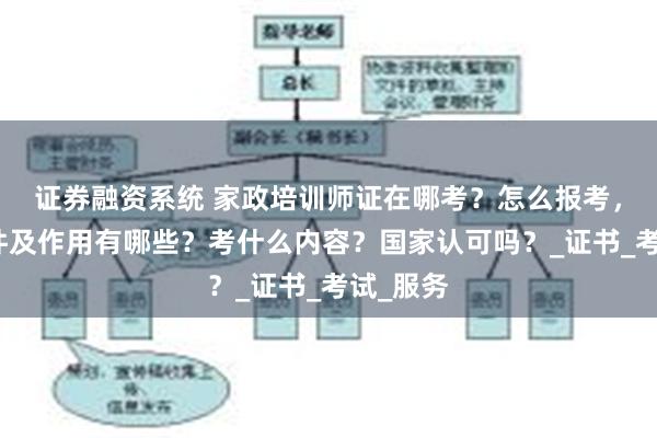 证券融资系统 家政培训师证在哪考？怎么报考，报考条件及作用有哪些？考什么内容？国家认可吗？_证书_考试_服务